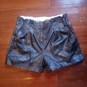 Tahari Leather mesh shorts